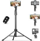 62" Camera Tripod Stand w/ Wireless Remote Selfie Stick Phone Holder for Selfies