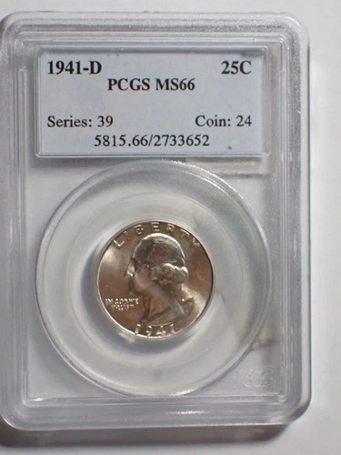 1941-D Silver Washington Quarter - 25c PCGS  MS66   WQ26 005