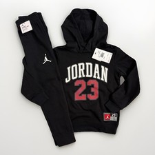Jordan Jumpman Matching Hoodie Sweatshirt  Jogger Pant Set Black Red Youth 7