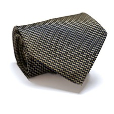 Lauren Ralph Lauren Navy and Gold Silk Necktie, EUC