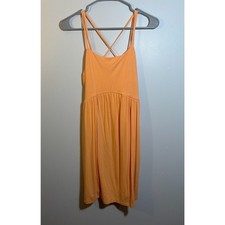 Old Navy Women’s Small Orange Sundress Strappy Crisscross Back Pocket Dress