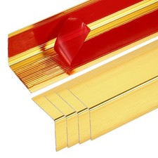 5Pcs Aluminum Corner Guards, 35" x 0.8" Metal Corner Protectors, Brushed Gold