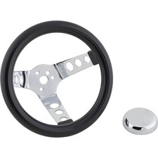 Speedway Motors Classic 9-3/4 Inch Black Steering Wheel with Holes - Plain