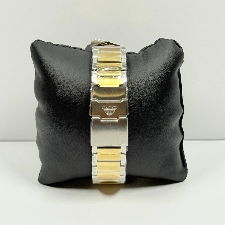 Reloj cronógrafo para hombre Emporio Armani AR11362 esfera azul y pulsera de dos tonos Foto 3 de 4