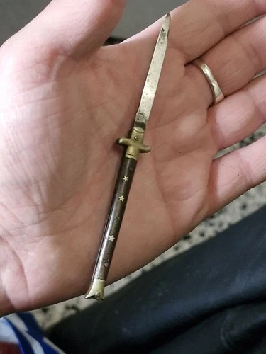 Antique 19th Century Châtellerault Miniature Paper Cutter, Military Souvenir