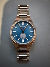 Citizen TSUYOSA Small Second Automatic Sky Blue Dial Mens Watch Model NK5010-51L