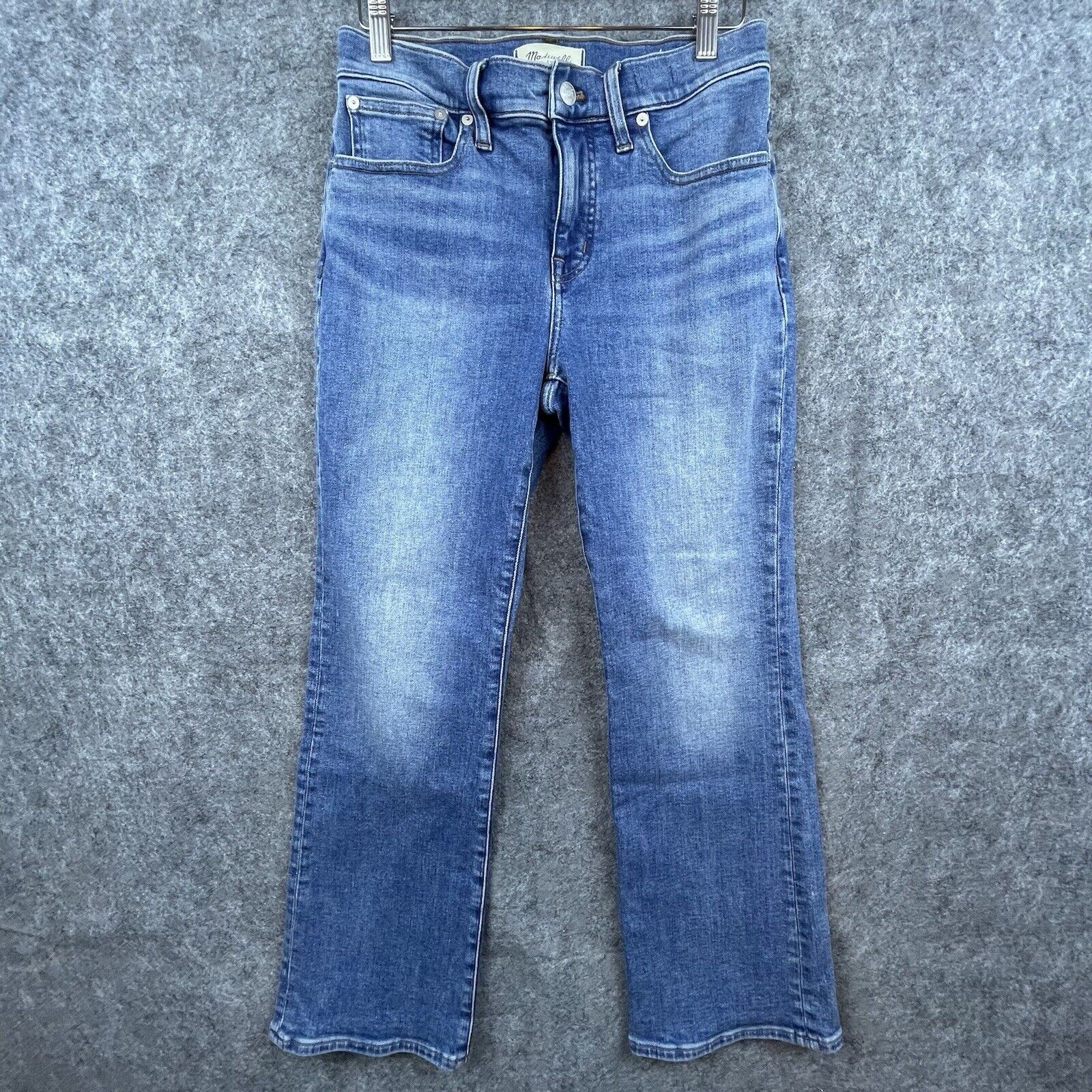Madewell Jeans Womens 27 Mid Rise Kick Out Bootcut Straight Cropped