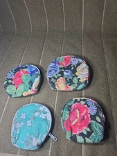 Make Up Bags~Lot Of 4 Bags~Zippered~Floral Pattern
