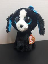 Ty Beanie Boo "Tracey" the DOG 6" stuffed animal plush toy with bow LOT LNWT