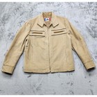 Vintage 60s Brad Whitney Jacket Mens M Tan Corduroy Zip Front Pockets Rockabilly