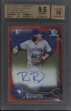 2016 BOWMAN CHROME DRAFT DP AUTO  RED REFRACTOR 2/5 BO BICHETTE BGS 9.5 AUTO 10