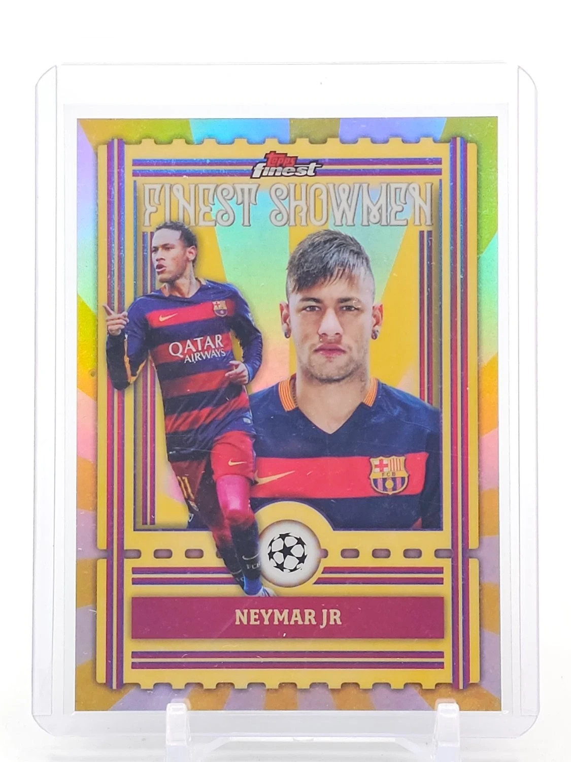 NEYMAR JR 2025-26 TOPPS FINEST UCL SHOWMEN REFRACTOR #FS-22 FC BARCELONA