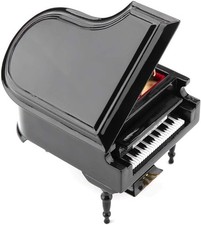 Miniature Piano, Mini Wooden Grand Piano with Stool Musical Instrument Model Do