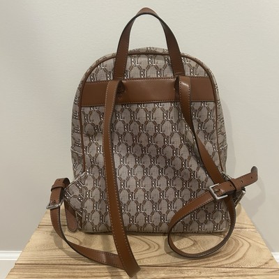 Lauren Ralph Lauren Monogram Backpack Polo Ralph Lauren Allover Logo Printed Large Backpack - Navy main image 4