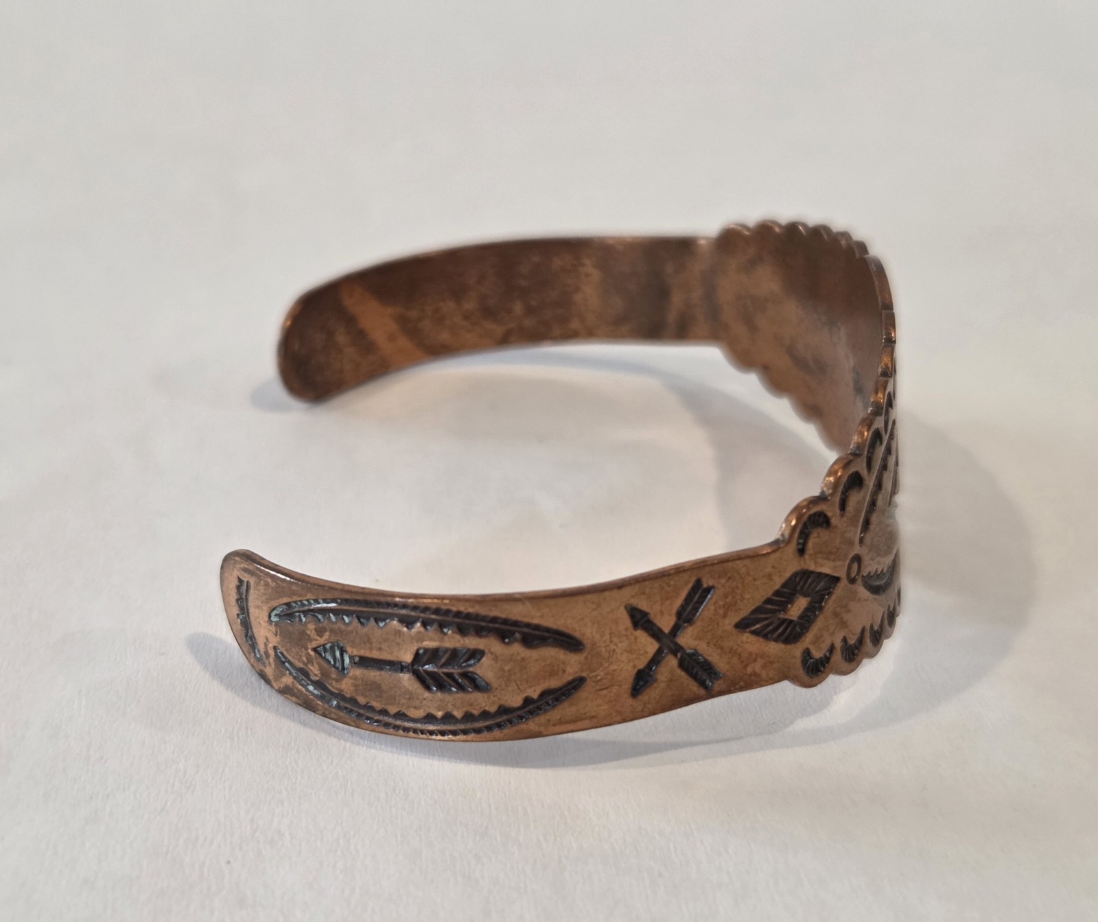Solid Copper Native American Bracelet Navajo Vint… - image 4