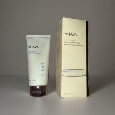 AHAVA Time To Clear Purifying Mud Mask 3.4 oz / 100 ml Full Size NIB Sealed!