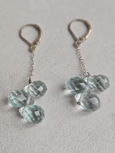 Sterling Silver Earrings With Blue Stones Marked 925 4gr. Needs Cleaning