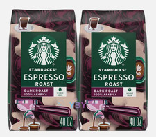 Starbucks Espresso Roast Dark Roast Whole Bean Coffee 5lbs 2x40oz Bags 1/2025
