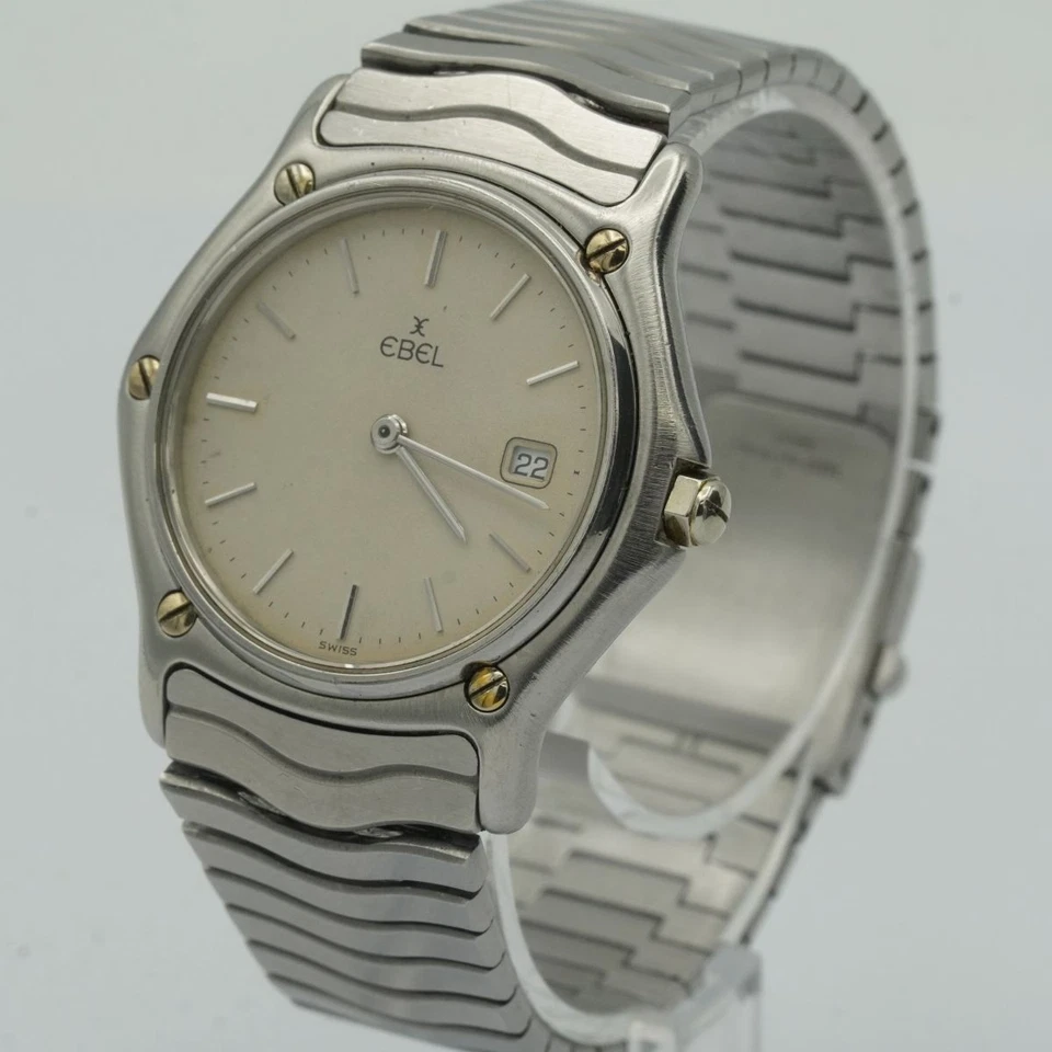 EBEL HERREN UHR 7 STAHL 34MM SPORT CLASSIQUE TOP ZUSTAND QUARTZ 983909 - Bild 4 von 4