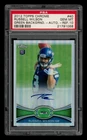 2012 Topps Chrome Refractor: # 40 Russell Wilson Green Backgrnd Auto PSA 10
