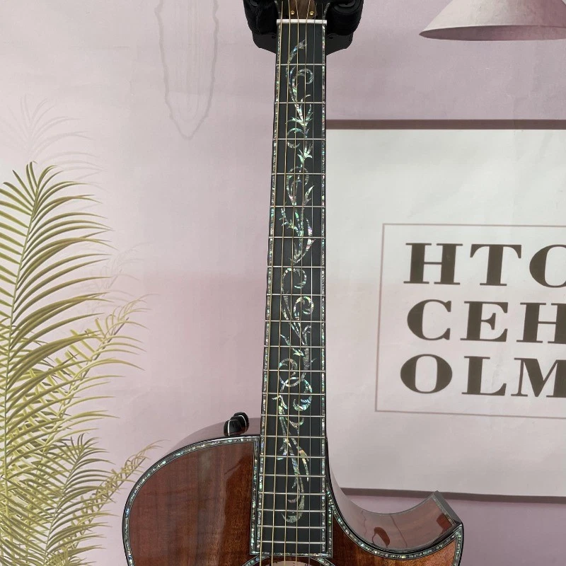 Custom Cutaway Acoustic Electric Guitar Full Koa Solid Top Rosewood Fingerboard - Image 2 of 4