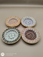 mosaic tile drink coaster set of 4 small ceramic tiles Made in Japan vtg 1960s