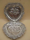 Birmingham 1900 Sterling Silver Pair Of Quality Heart Shaped Dish With Cherubs