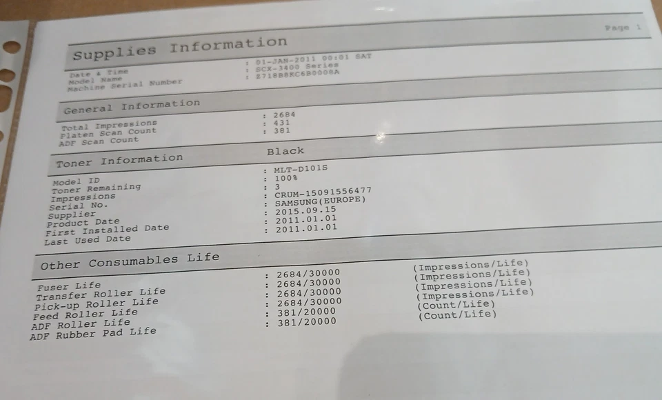 Samsung SCX-3405F SW Laserdrucker Scan Kopie Fax ADF Win 11 Nützlicher als M2070 - Bild 3 von 4