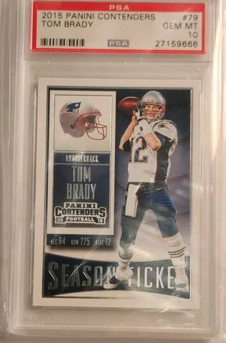2015 Panini Contenders Tom Brady #79 PSA 10 Patriots Football GOAT ⬆️ GEM 💎
