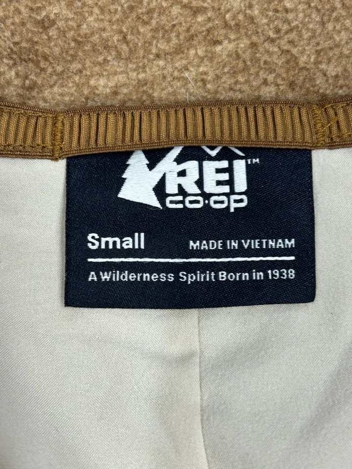 Gabardina larga marrón REI adulto SM forrada de lana bolsillos ligeros tostados Foto 2 de 4