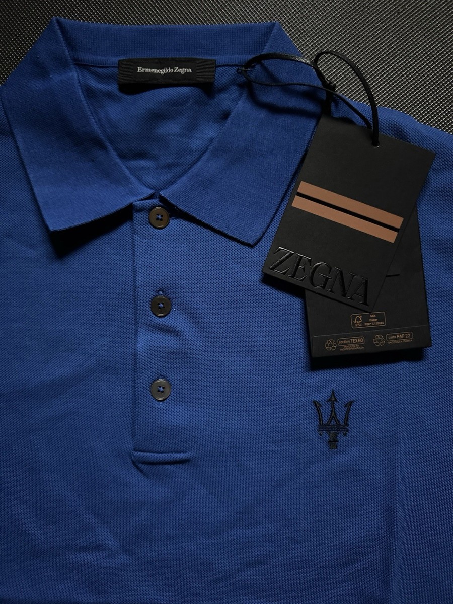 ゼニアスポーツ Zegna Sport MASERATI マセラティ ポロシャツ Z Zegna Maserati Polo T-shirt Size M/50 color Blue | eBay