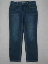 QD13416  CHICO'S PLATINUM  RELAXED FIT WOMENS JEANS sz0 DARK BLUE