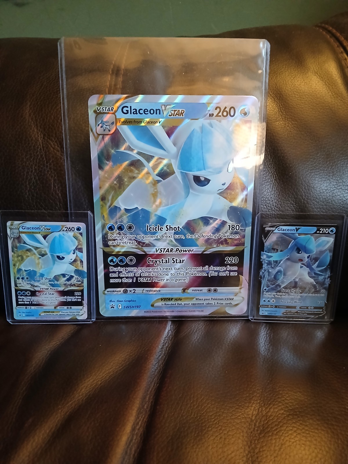 Pokémon TCG Glaceon VSTAR SWSH197 Black Star Promos + Glaceon V BSP SWSH 196 NM
