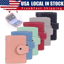 RFID Blocking ID Credit Card Holder 26 Cards Slim PU Leather Pocker Case Wallet