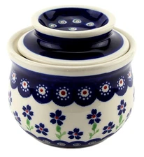 Polish Pottery French Butter Dish by Zaklady Boleslawiec Poland - Butter Crock 