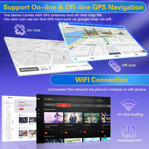 【Support SIM Card】 8 Core 4+64GB Android 13 Car Stereo Double Din Radio with ... - Picture 5 of 8