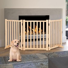 Freestanding 24/36" Pet Dog Gate 3/4 Panels Indoor Foldable Dog Fence for Stairs