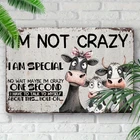 Vintage Farmhouse Tin Metal Signs Home Décor Wall Funny Cow Quote Sign with "I'm