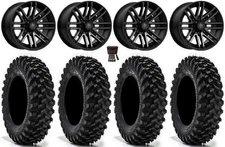 MSA Rogue 14" Wheels Black 28" Warrior XT Tires Kawasaki Brute Force IRS