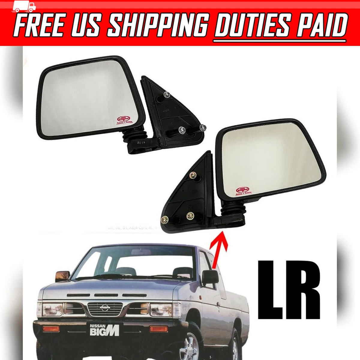 Pair LR Side Door Mirror For Nissan Hardbody D21 Frontier D22