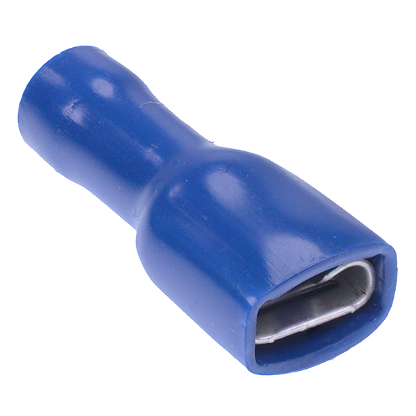 25 x 6.3mm Blue Female Insulated Double Crimp Connector Terminal