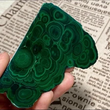 96g  Natural malachite slice quartz crystal luster mineral specimen