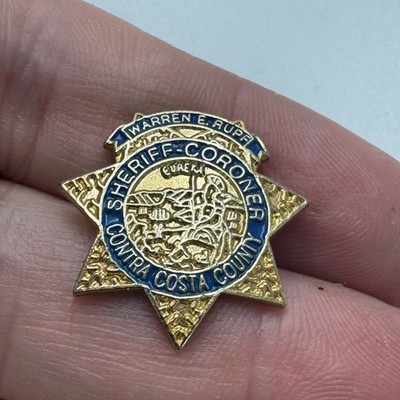 Vintage Contra Costa County California Sheriff Coroner Star Lapel Pin