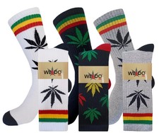 Weed Leaf Rasta Design Socks Cannabis AMERICAN SIZE Multicolor size 10-13 #1984