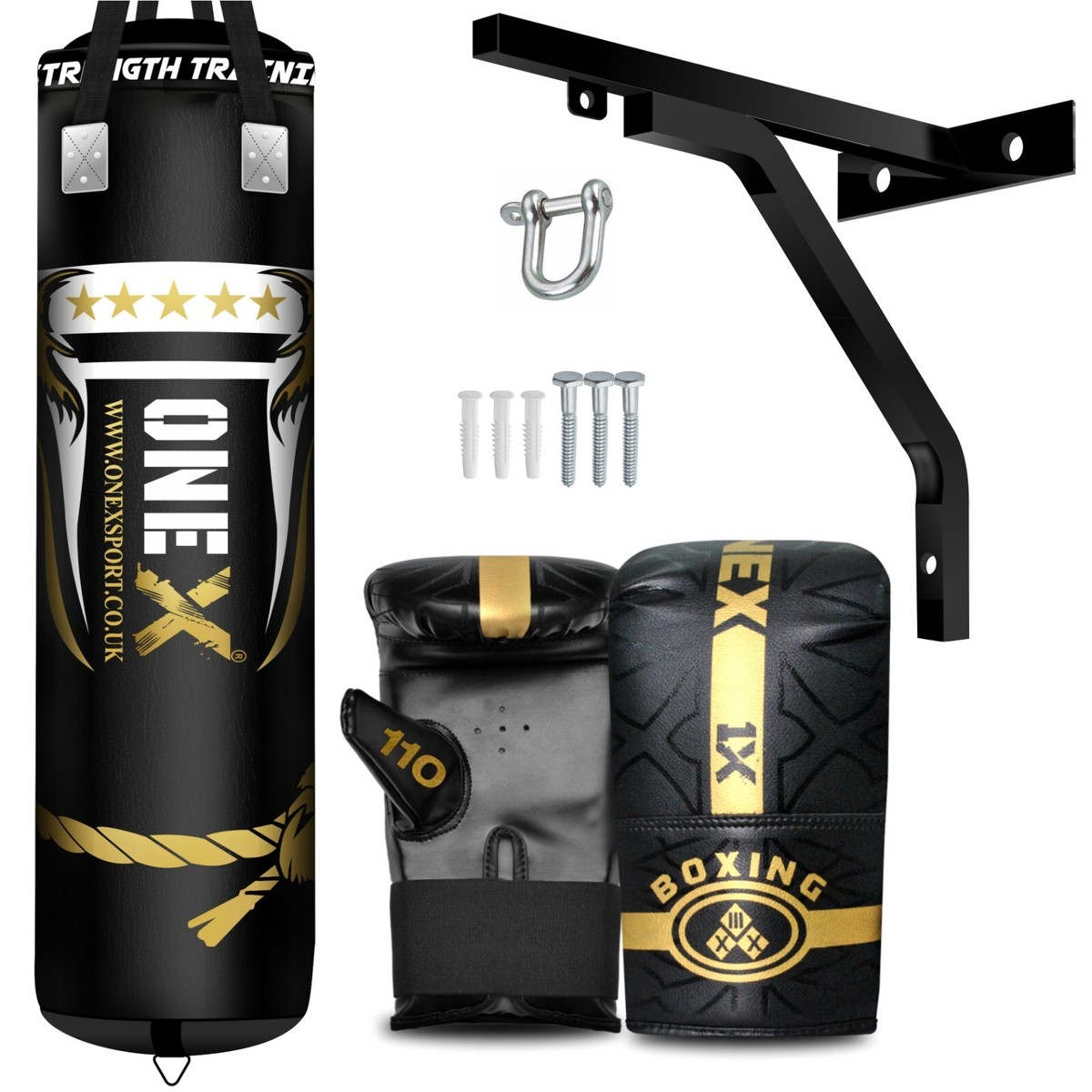 5ft Filled Punch Bag Training Hanging Set Heavy Duty Kickboxing