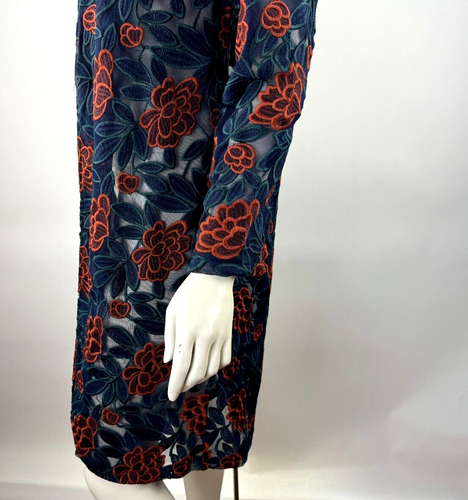 Sundance Driftwood Turn Heads Coat Women M NWOT Embroidered Floral Sheer Jacket - Picture 13 of 13