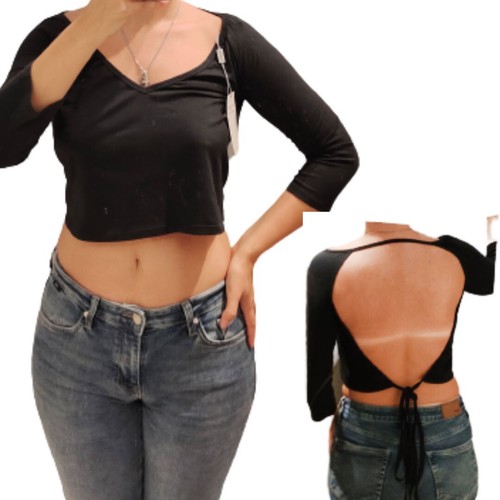 Alberta Ferretti Croptop US sz 8 open back Laceup