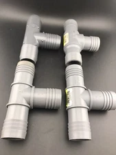 4 - 1-1/4" Insert PVC Tee Gray PVC Hi Max Plumbing 3 way barb Fittings