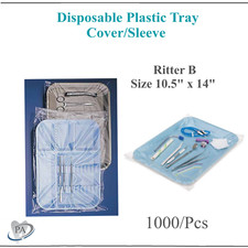 1000 pcs Dental Disposable Plastic Tray Cover Sleeves Ritter B Size 10.5" x 14"