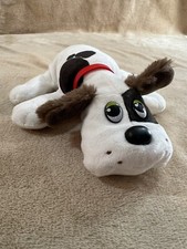 Pound Puppy White Plush Stuffed Dog Floppy Ears White Brown Spots Collar 8 2022